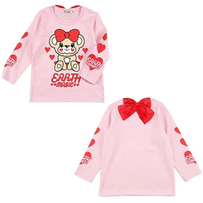 earthmagic熊头蝴蝶结长袖t恤