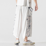 20秋装潮大码风汉服仙鹤古风坠感休闲情侣哈伦裤k111/P70，男装休闲裤，钱塘713