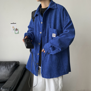 港风秋冬灯芯绒夹克外套长袖韩版衬衫宽松衬衣男女ins潮 H202/图片