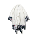 风中长款棉麻风衣汉服道袍仙鹤日系大码披风F10/P65，男装民族服装，钱塘713