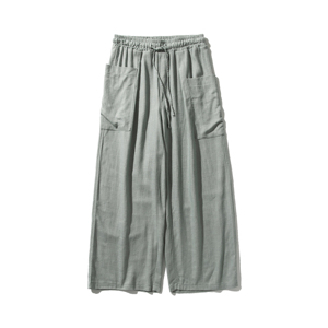 大码日系直筒休闲宽松风亚麻棉麻裤阔腿拖地裤汉服 K79/P75图片
