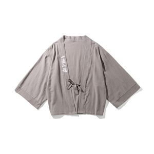 20夏季大码风刺绣汉服套装棉麻唐装道袍披风九分裤 TZ01/P105图片