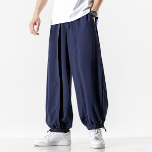 20春夏乱麻大码灯笼休闲阔腿裤纯色哈伦裤潮BF中性裤 K87/P70图片