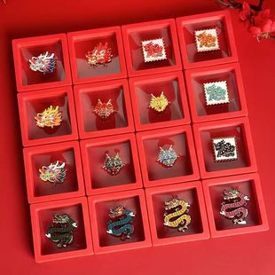 2024龙年龙形胸针高档外套西装配饰徽章小众生肖龙礼盒装男女通用