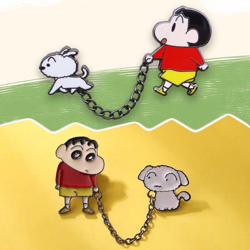 小新小白胸针可爱卡通金属徽章学胸针