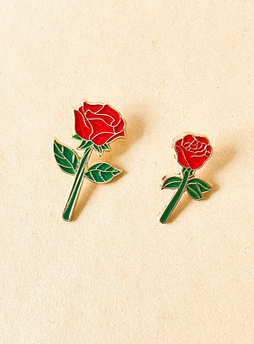小王子玫瑰花胸针闺蜜情侣金属别针ins可爱学生礼物衣服包包装饰