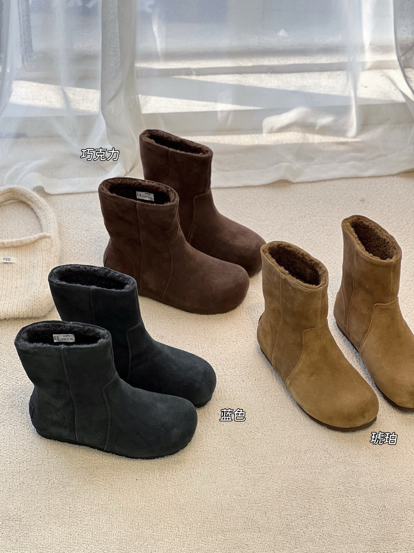 真皮厚底雪地靴女2025冬季新款加绒保暖防滑百搭勃肯显瘦中筒靴女