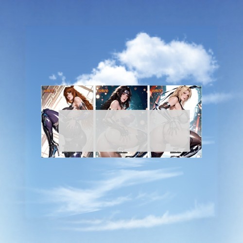 火影玫瑰COS对魔忍 纲手夕日红照美冥 御姐熟女组3张 彩闪63*88mm