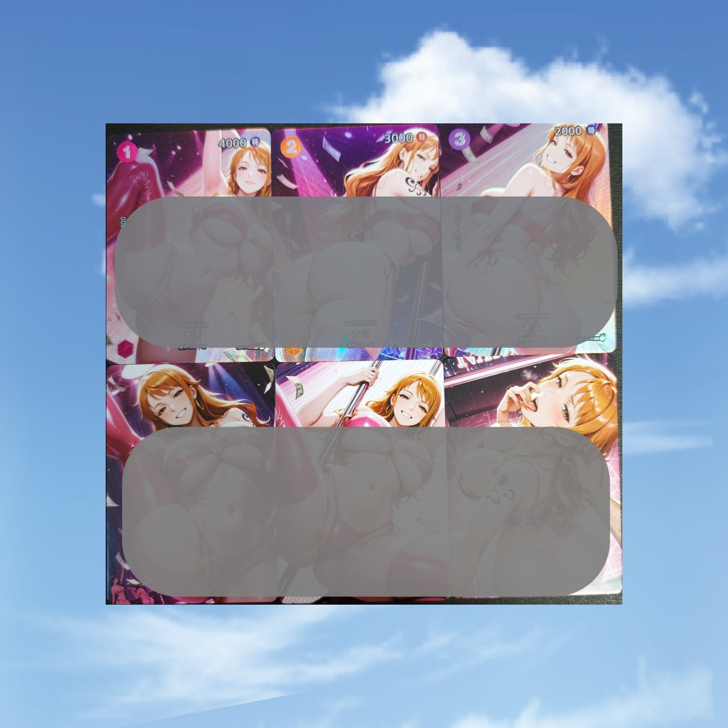 满百包邮 自制opcg   钢管舞の娜美 一组3张  折光彩闪63*886mm