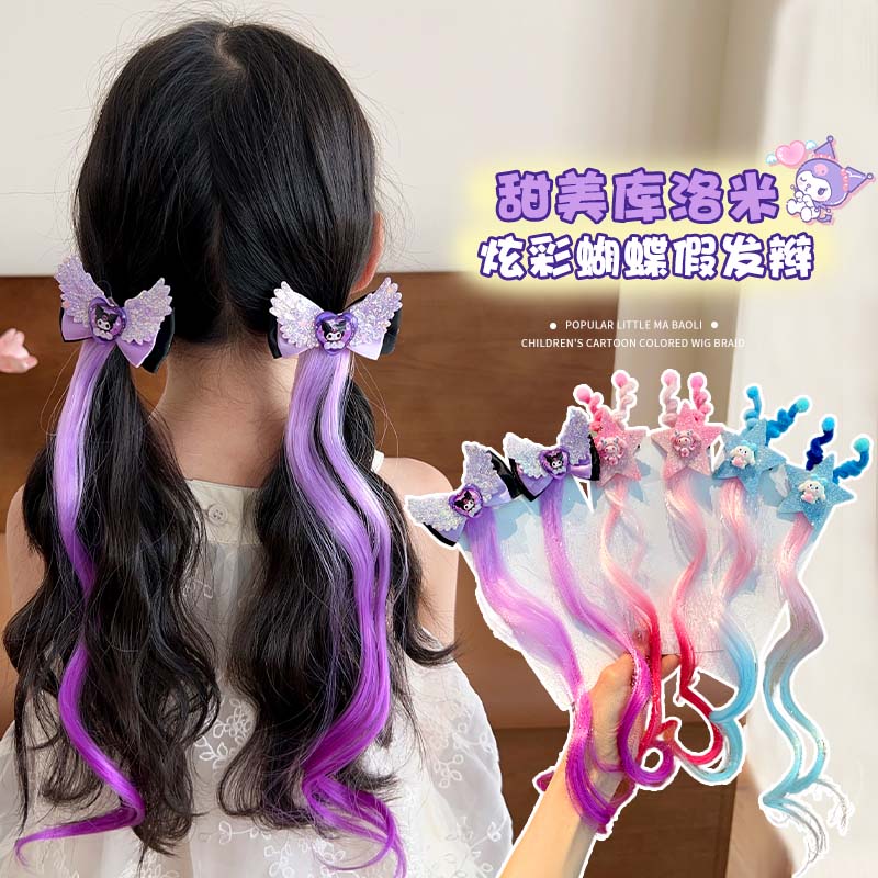 儿童假发辫子发夹彩色编发发卡