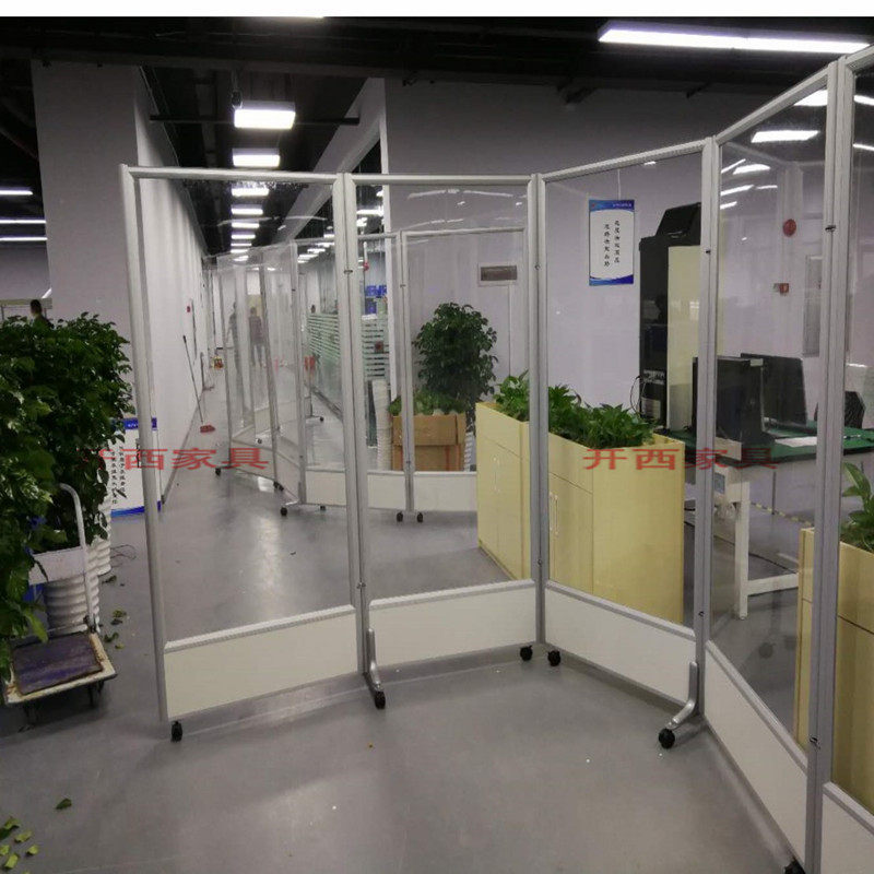 亚克力隔板透明屏风隔断可移动折叠屏风办公室有机玻璃活动隔断墙