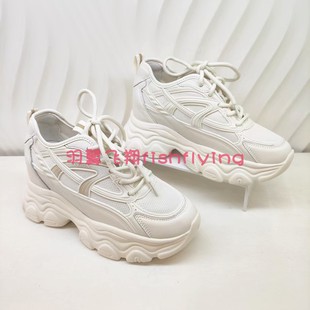 HCM252901哈森专柜正品2025春夏新百搭厚底内增高透气网老爹鞋女