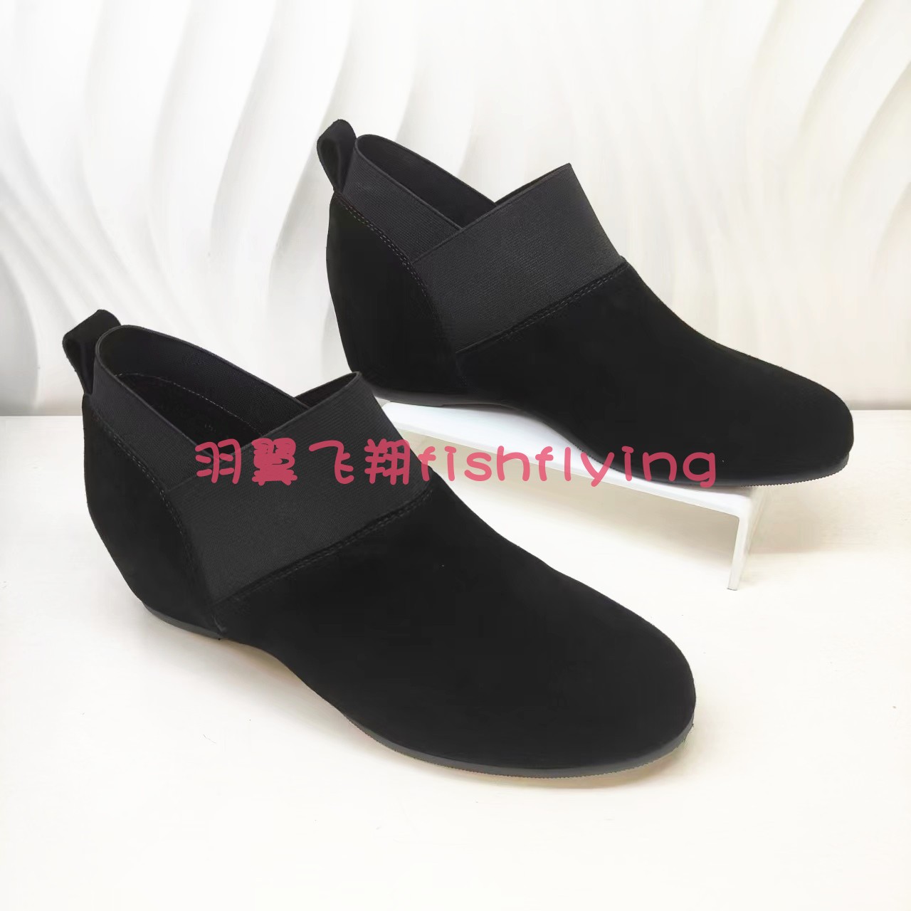 HL247150哈森专柜正品2024秋新款内增高弹力瘦瘦鞋深口舒适女单鞋