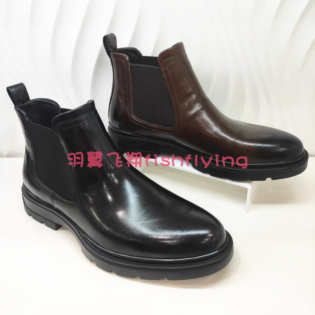 厚底英伦切尔西高帮一脚蹬男靴