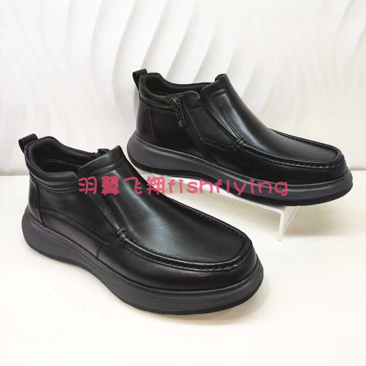 MA246697正品Harson/哈森24新款冬季厚底百搭加绒保暖男皮鞋男靴