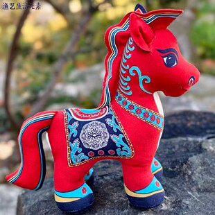2026马年吉祥物五花马生肖摆件布偶非遗手工艺布络马新年礼物礼品