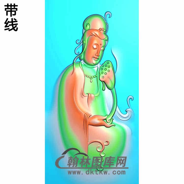 观音菩萨头像bgy-611精雕图浮雕图玉雕木雕图灰度图jdp/bmp/46牌