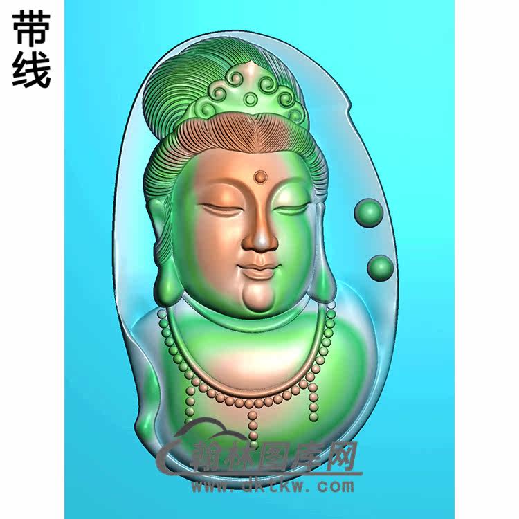 观音菩萨头像半身bgy-264精雕图浮雕图玉雕木雕图灰度图jdp/bmp