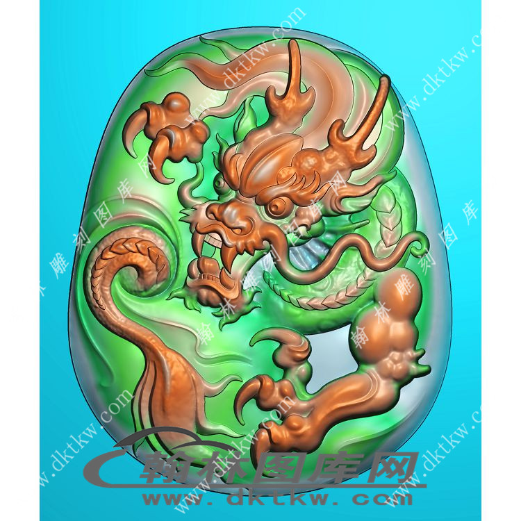 大龙 猛龙牌(gjl-110)精雕图浮雕图玉雕图灰度图jdp/bmp/46牌挂件