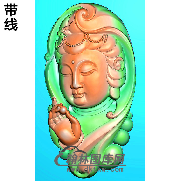 观音菩萨头像bgy-582精雕图浮雕图玉雕木雕图灰度图jdp/bmp/46牌