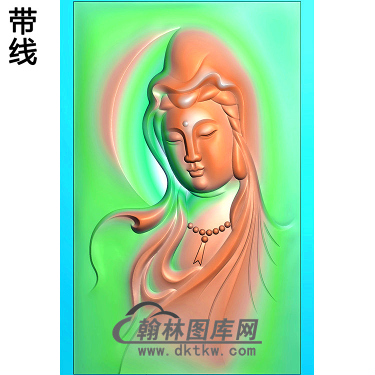 观音菩萨头像bgy-602精雕图浮雕图玉雕木雕图灰度图jdp/bmp/46牌