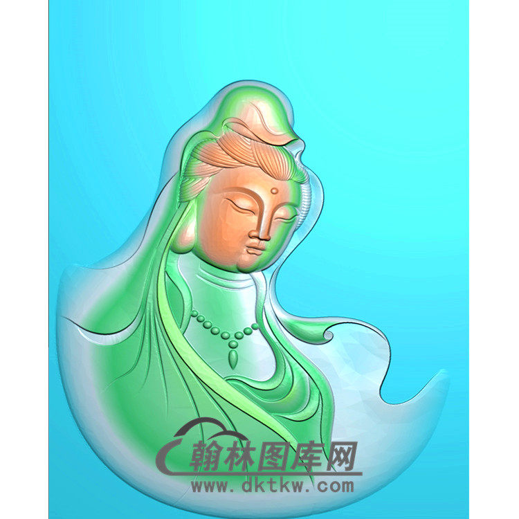 观音菩萨头像半身bgy-288精雕图浮雕图玉雕木雕图灰度图jdp/bmp