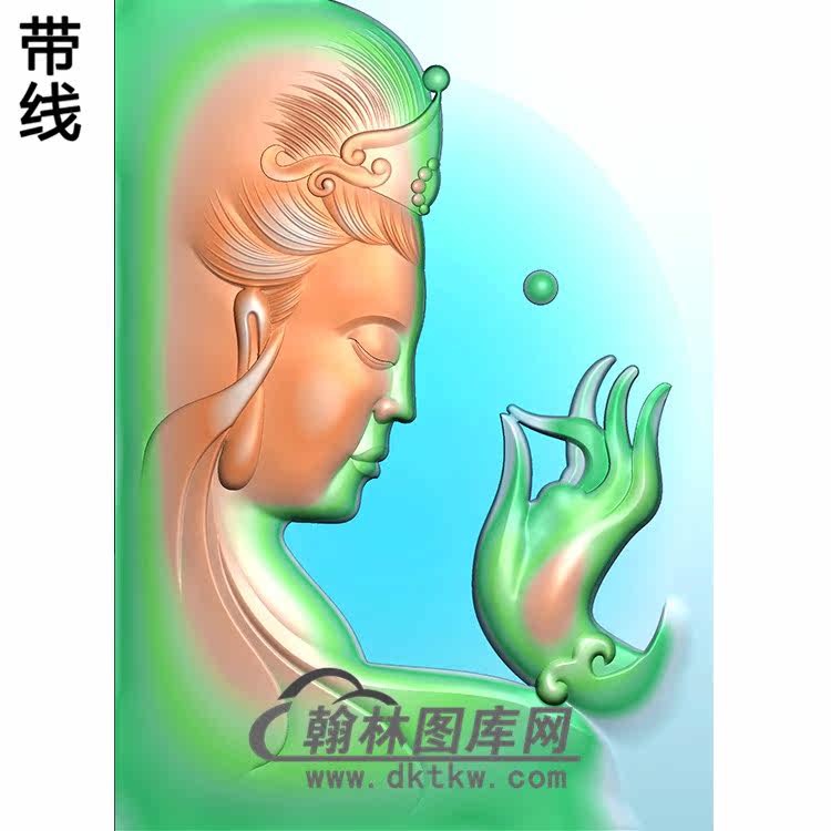 观音菩萨头像半身bgy-300精雕图浮雕图玉雕木雕图灰度图jdp/bmp