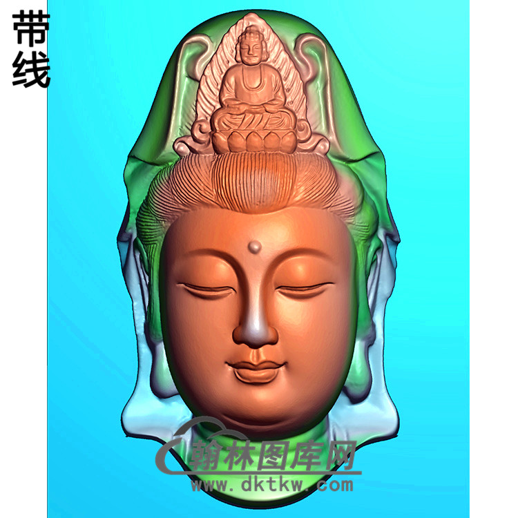 观音菩萨头像bgy-496精雕图浮雕图玉雕木雕图灰度图jdp/bmp/46牌