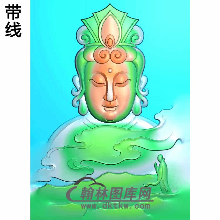 观音菩萨头像bgy-614精雕图浮雕图玉雕木雕图灰度图jdp/bmp/46牌