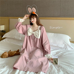 Real price ~ new chic sweet nightdress with bowknot and loose and lovely button up dress