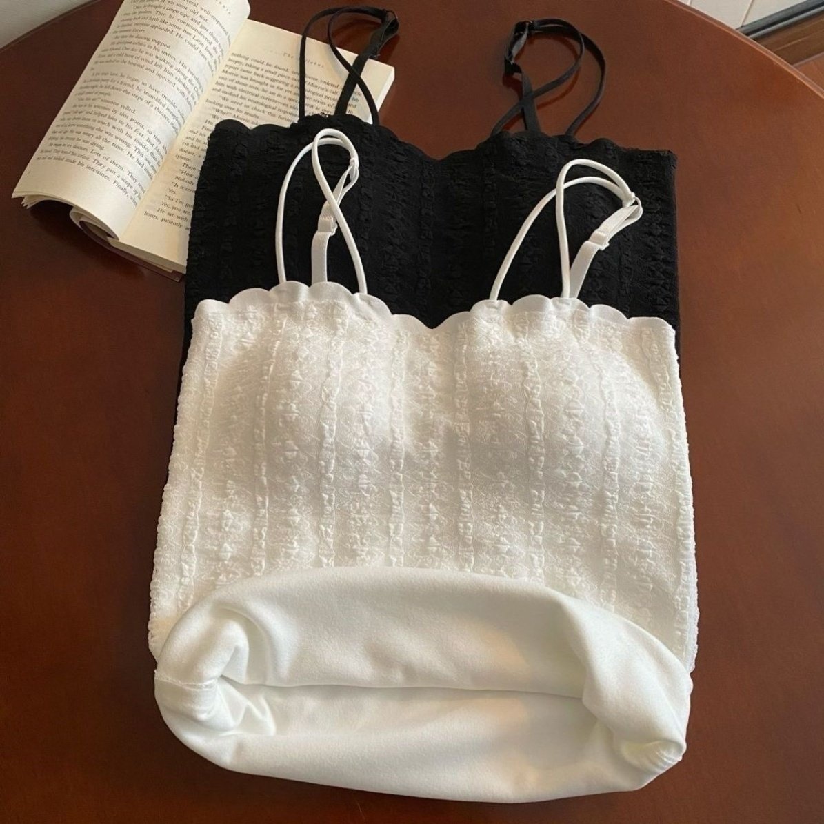 保暖背心磨毛德绒加绒蕾丝美背