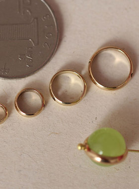 发簪DIY配件饰品材料*黄铜包珠扣双孔圆环（购买前请看下详情）