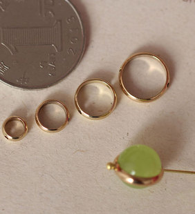 发簪DIY配件饰品材料*黄铜包珠扣双孔圆环（购买前请看下详情）