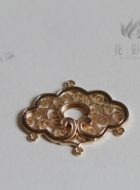 diy黄铜云纹璎珞头饰发簪
