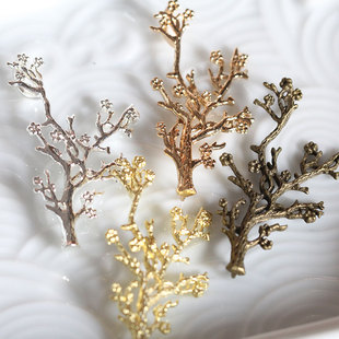 花影梦古风汉服步摇发簪DIY配件头饰饰品材料*黄铜一树梅花挂坠