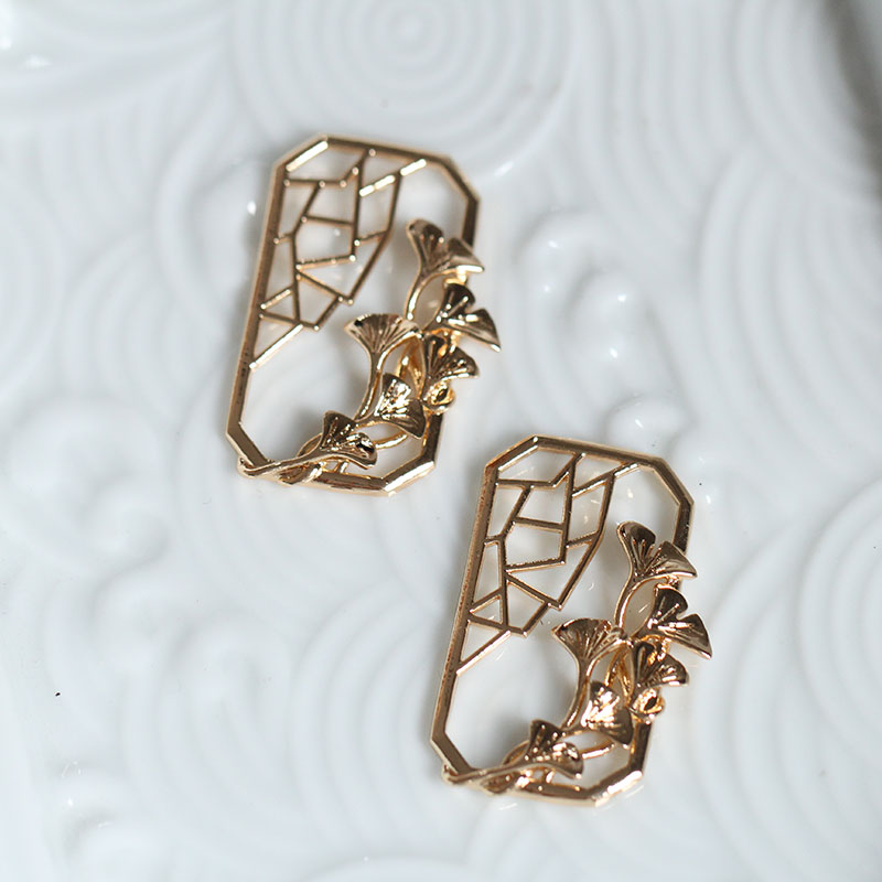 花影梦黄铜保色银杏窗花挂坠