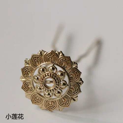 Латунная китайская шпилька в форме цветка, аксессуар для волос, аксессуары