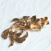 铸铜黄铜保色莲花锦鲤吊坠手链项链发簪材料花影梦汉服婚庆配件