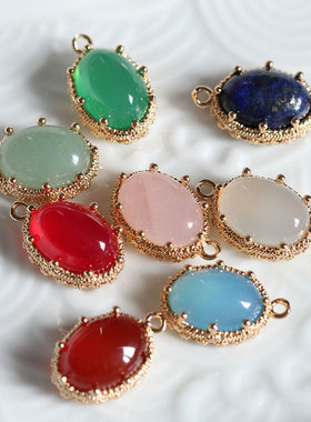 13*18/10*14mm红绿玛瑙皇冠宝石单孔吊饰项链*手链头饰DIY配件