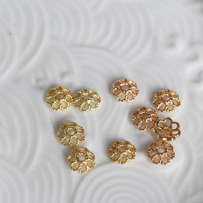 古风花影头饰品黄铜镂空七瓣发簪