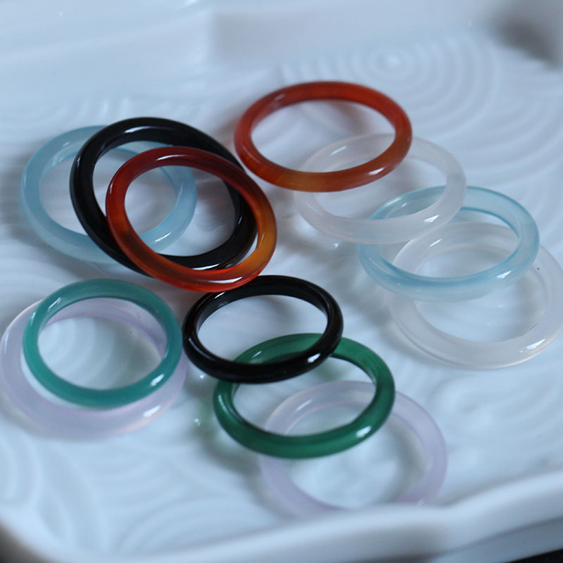 花影梦玛瑙戒指圆环戒圈