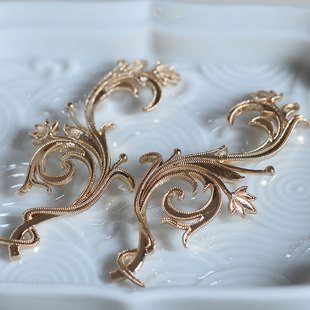 铸铜保色缠枝纹花枝簪头发冠项链发簪材料花影梦汉服婚庆配件