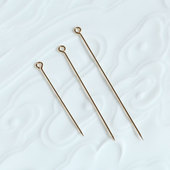 黄铜保色尖头9字针娃用0.8mm粗细迷你簪子胸针针发簪材料DIY配件