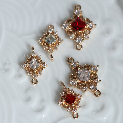 花影梦黄铜锆石保色挂坠