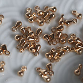 花影梦古风步摇发簪DIY配件头饰饰品材料 黄铜小水滴吊饰3 6mm