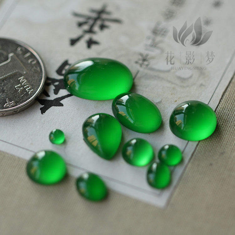 diy发簪头饰树脂绿色戒面图片