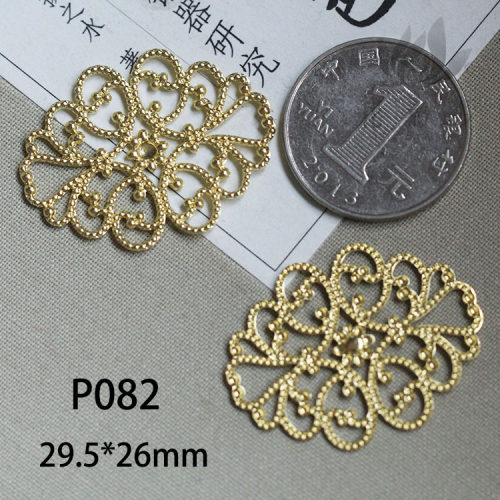 diy古风发簪黄铜镂空云纹花片