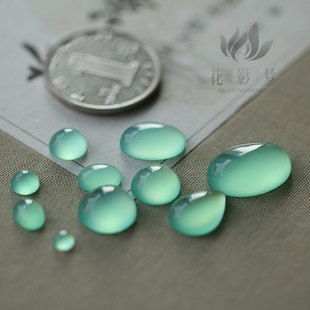 花影梦发簪发饰头饰DIY配件*树脂仿玛瑙戒面-薄荷绿