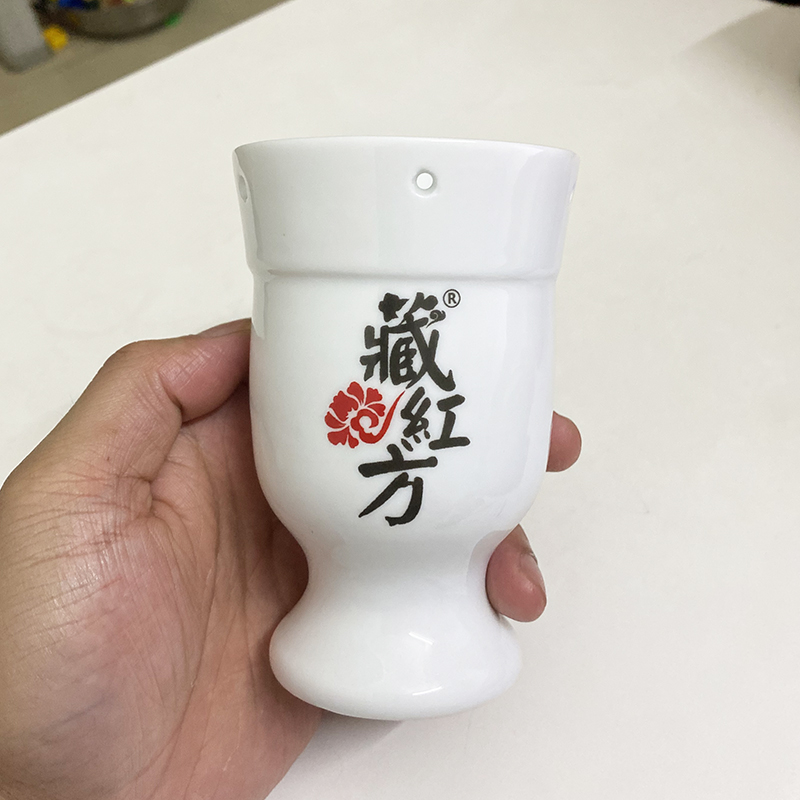 藏红方艾灸罐走罐乾坤杯艾柱套盒五灵罐温刮痧陶骨瓷罐馆专用灸罐