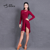 瑰意拉丁舞服装 旗袍练功裙舞蹈连衣裙艺考演出服WQ090 女成人新款